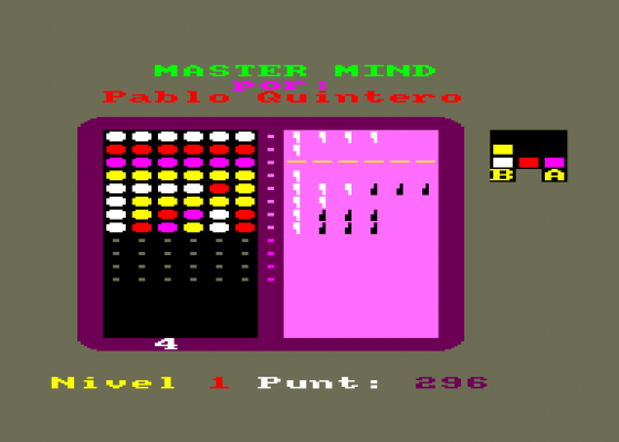 Master Mind Screenshot 1 (Amstrad CPC464)