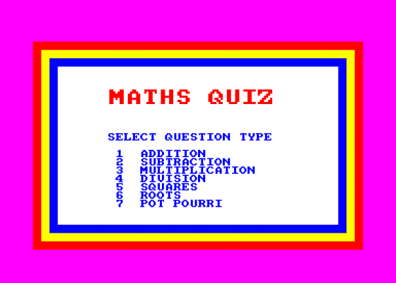 Maths Quiz Screenshot