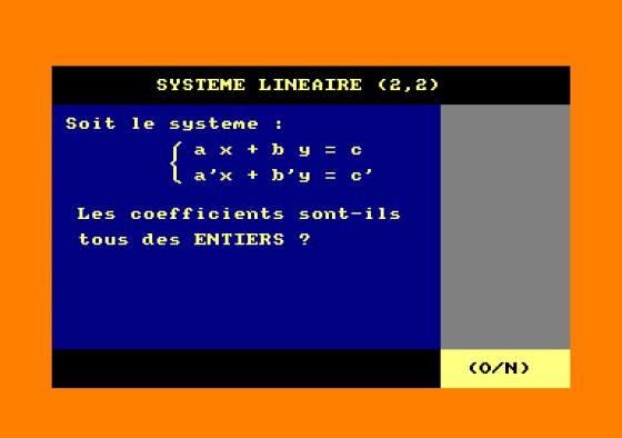 Equations A Partir De La Troisieme Screenshot 5 (Amstrad CPC464)