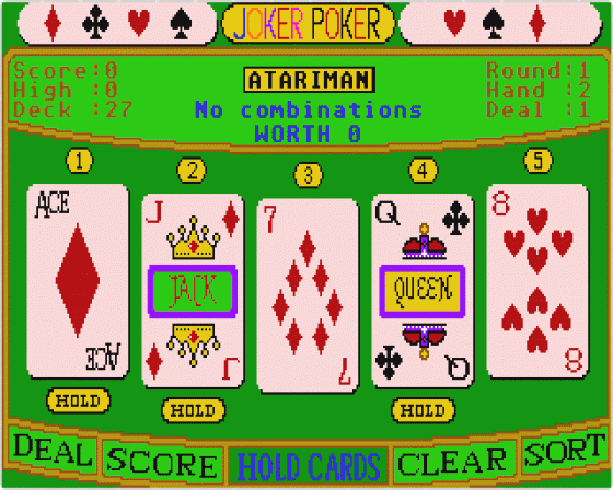 Aussie Joker Poker Screenshot 5 (Atari ST)
