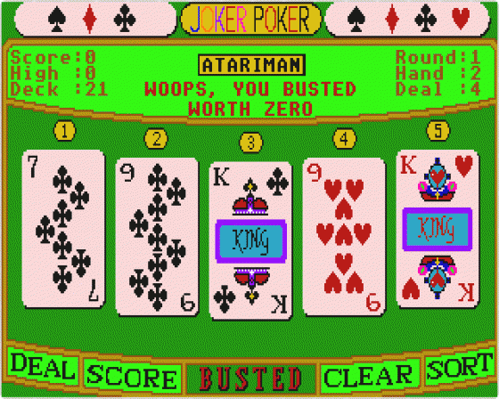 Aussie Joker Poker Screenshot 6 (Atari ST)