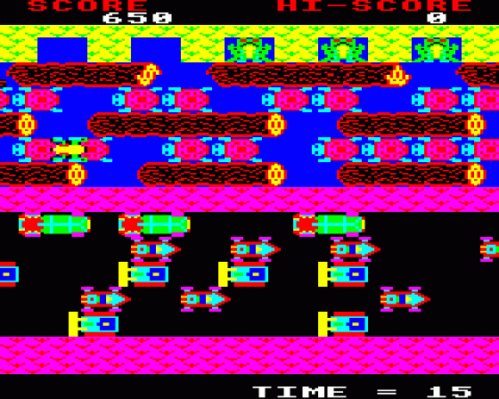 Frogger Screenshot 5 (BBC Model B)