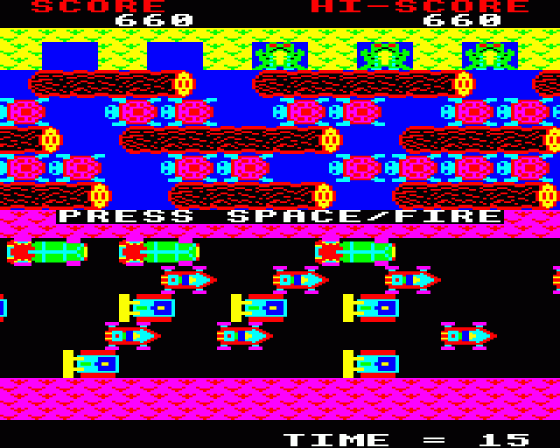 Frogger Screenshot 6 (BBC Model B)