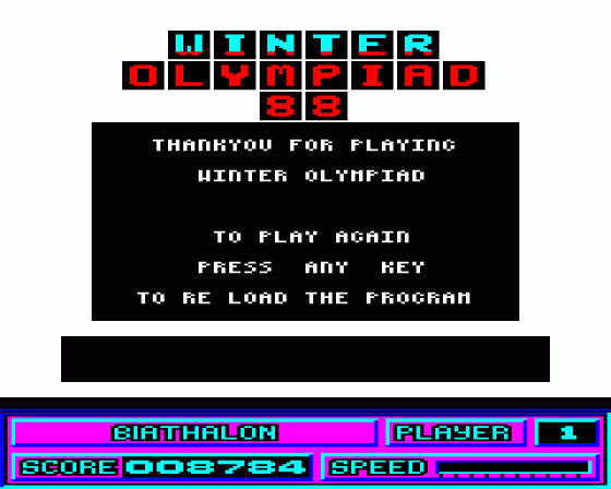 Winter Olympiad '88 Screenshot 40 (BBC B/B+/Master 128)