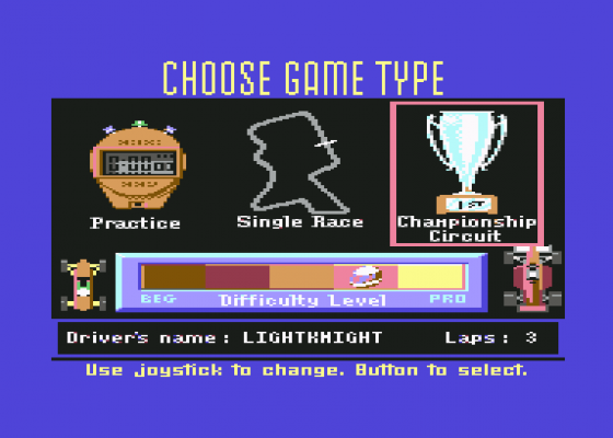 Grand Prix Circuit Screenshot 12 (Commodore 64)