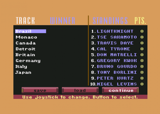 Grand Prix Circuit Screenshot 13 (Commodore 64)