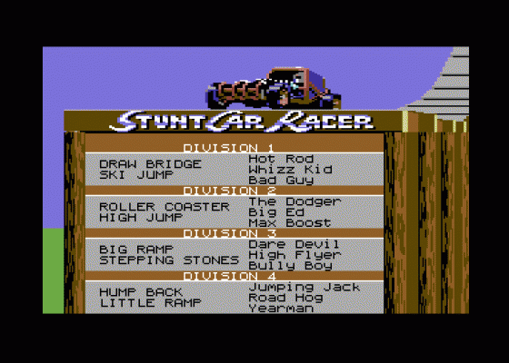 Stunt Car Racer Screenshot 11 (Commodore 64/128)