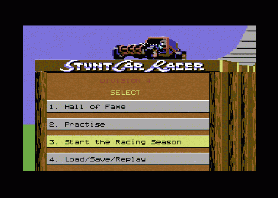 Stunt Car Racer Screenshot 12 (Commodore 64/128)