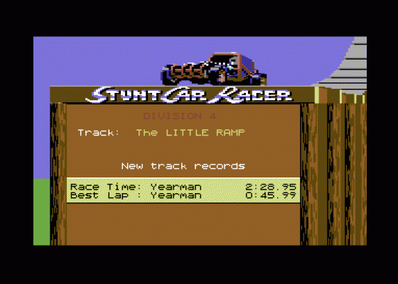 Stunt Car Racer Screenshot 14 (Commodore 64/128)