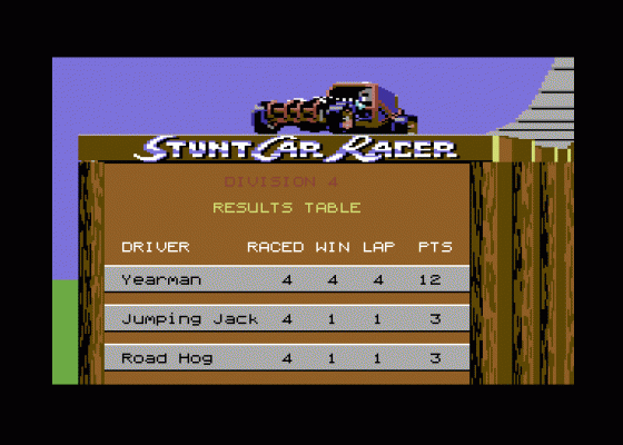 Stunt Car Racer Screenshot 18 (Commodore 64/128)