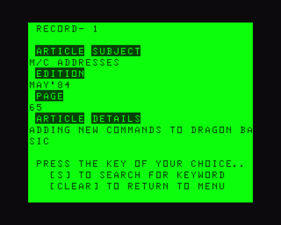 Magbase Screenshot 5 (Dragon 32)