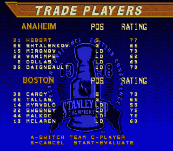 NHL 98 Screenshot 14 (Sega Genesis)