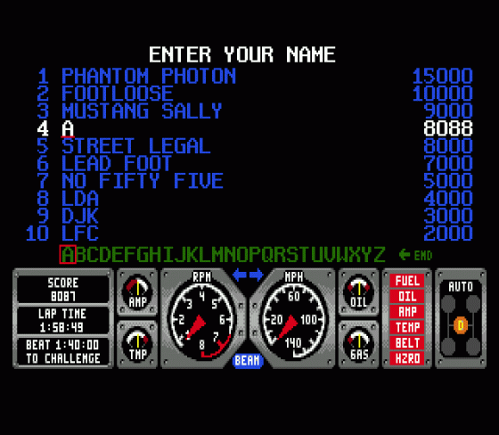 Hard Drivin' Screenshot 9 (Sega Genesis)