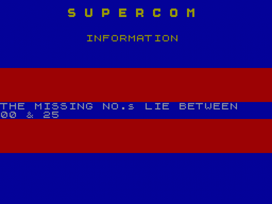 SuperCom Screenshot 1 (Spectrum 48K)