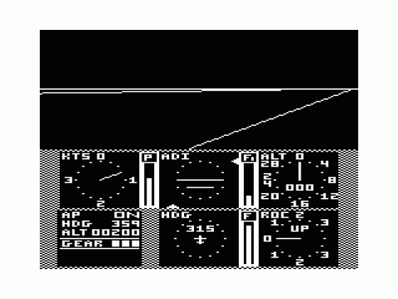 Flight Simulator Screenshot 1 (Tandy Color Computer 1/2/3)
