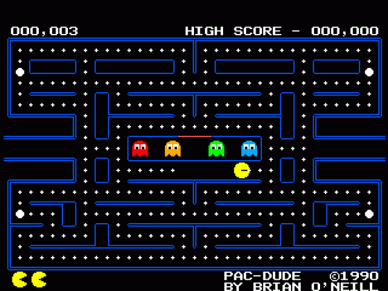 Pac-Dude Screenshot 1 (Tandy Color Computer 3)