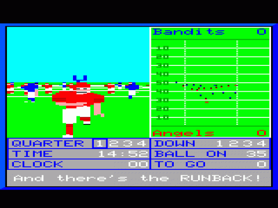 GFL Championship Football 2 Screenshot 1 (Tandy Color Computer 3)