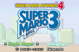 Super Mario Advance 4: Super Mario Bros 3 Loading Screen For The Game Boy Advance