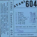 Atari Cassette 604 Front Cover