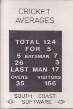 Cricket Averages Front Cover