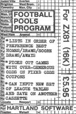 Football Pools Program Front Cover