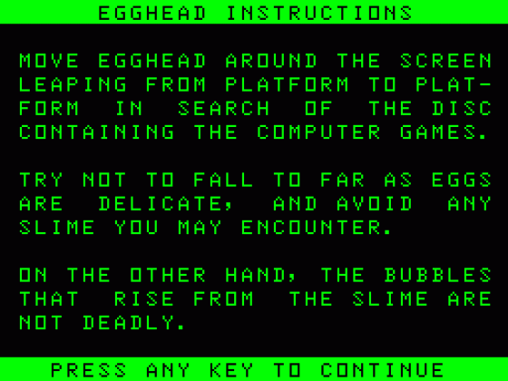 Egghead In Space Screenshot 15 (Acorn Atom)