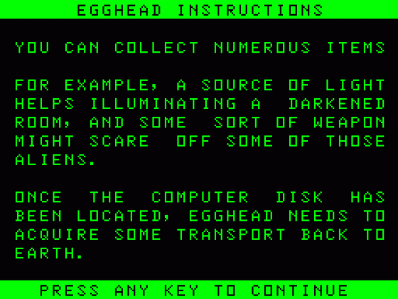 Egghead In Space Screenshot 16 (Acorn Atom)