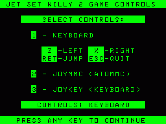 Jet Set Willy II Screenshot 8 (Acorn Atom)