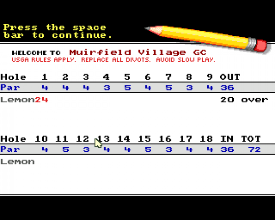 Jack Nicklaus' Unlimited Golf And Course Design Screenshot 11 (Amiga 500)