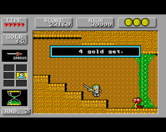 Wonderboy in Monsterland Screenshot 12 (Amiga 500)