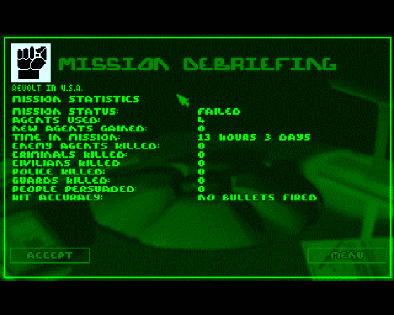 Syndicate: American Revolt Mission Disk Screenshot 9 (Amiga 500)