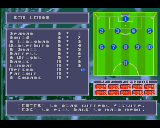 Fantasy Manager: The Computer Game Screenshot 6 (Amiga 500)