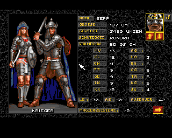 Schwarze Auge, Das: Die Schicksalsklinge Screenshot 15 (Amiga 500)