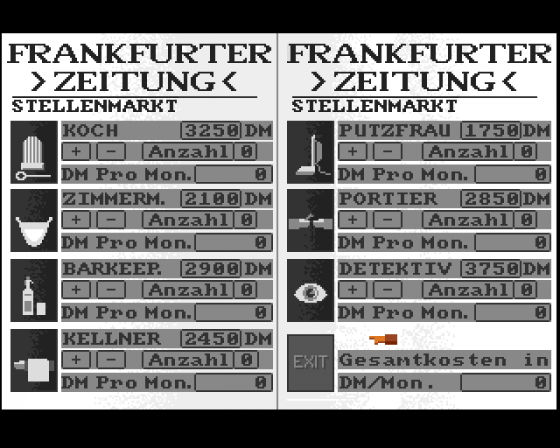 Steigenberger Hotelmanager Screenshot 12 (Amiga 500)