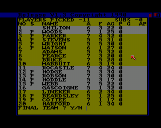 Treble Champions Screenshot 5 (Amiga 500)