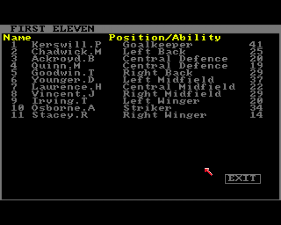 Kenny Dalglish's Soccer Manager Screenshot 5 (Amiga 500)