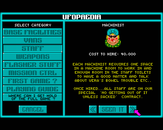 UFO: Enemy Unclothed Screenshot 7 (Amiga 500)