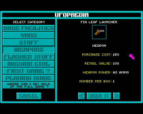 UFO: Enemy Unclothed Screenshot 8 (Amiga 500)