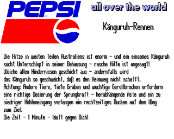 Pepsi: All Over the World Screenshot 8 (Amiga 500)