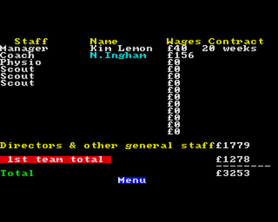 Football Director II v2 Screenshot 6 (Amiga 500)