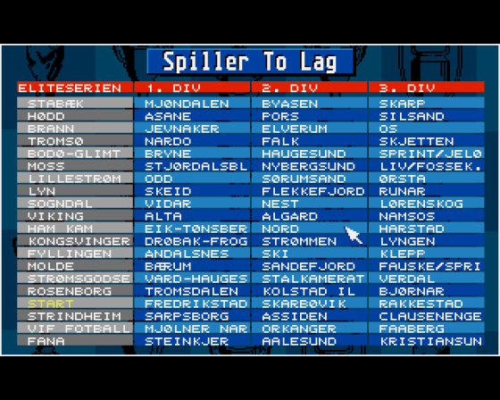 Championship Manager Norge '95 Screenshot 6 (Amiga 500)