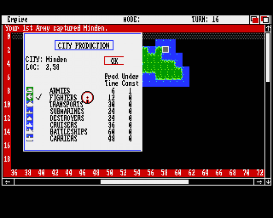 Empire: Wargame of the Century Screenshot 9 (Amiga 500)