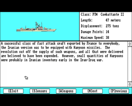 Harpoon Battleset 4: The Indian Ocean Screenshot 7 (Amiga 500)