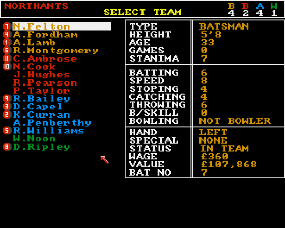 Cricket Masters Screenshot 5 (Amiga 500)