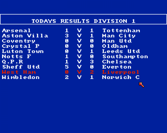 Football Masters V2.08 Screenshot 5 (Amiga 500)