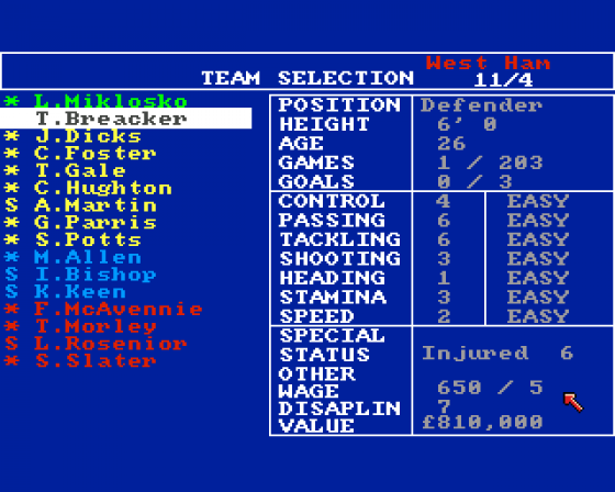 Football Masters V2.08 Screenshot 7 (Amiga 500)