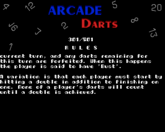 Arcade Darts Screenshot 5 (Amiga 500)