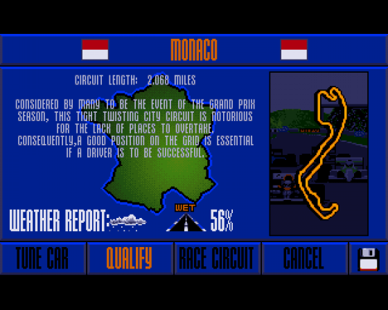 Nigel Mansell's World Championship Screenshot 19 (Amiga 500)