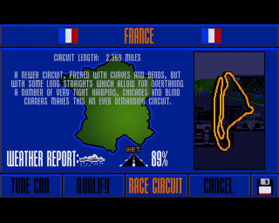 Nigel Mansell's World Championship Screenshot 25 (Amiga 500)