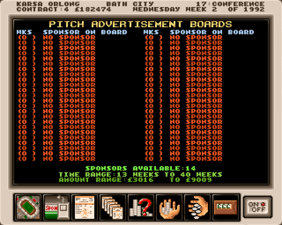 Premier Manager Screenshot 28 (Amiga 500)